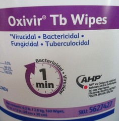 Diversey Oxivir Tb LARGE Hospital Wipes 11″x12″ (28x30cm) 160 Wipes w/Container.