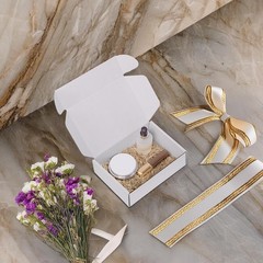 Set of 50 White Corrugated Shipping Boxes for Packing and Mailing Small Items