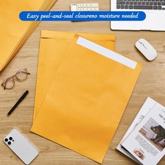 50 Pcs 14” X 18” Extra Large Mailing Envelopes 32Lb with Gummed Flaps, Catalog
