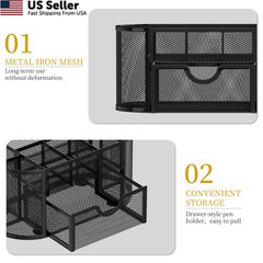 SUPEASY Mesh Desk Organizer, Accessories & Workspace Obsidian Black
