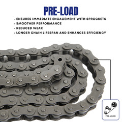 #50 Roller Chain 10 Feet with 1 Connecting Links
