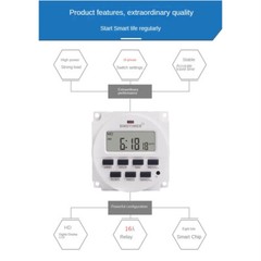 2PC Digital Timer Switch 1 Second Interval 7 Days Programmable 24 Hours TM618H-2