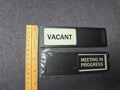 Sliding Office Door Signs Lot Of 2 Meeting In Progress Vacant Office Signs NEW