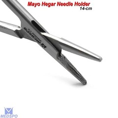 Surgical Mayo Hegar Needle Holder Driver 14cm Suture Piercing Groove Instruments