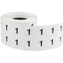 White with Black Number Stickers | 0.5″ Inch Round | 1000 Pack | Pick from 0-20