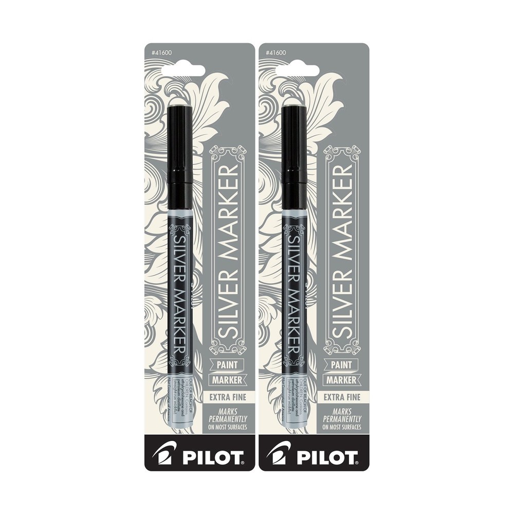 PILOT Silver Metallic Marker, Extra Fine Point 2-Pack