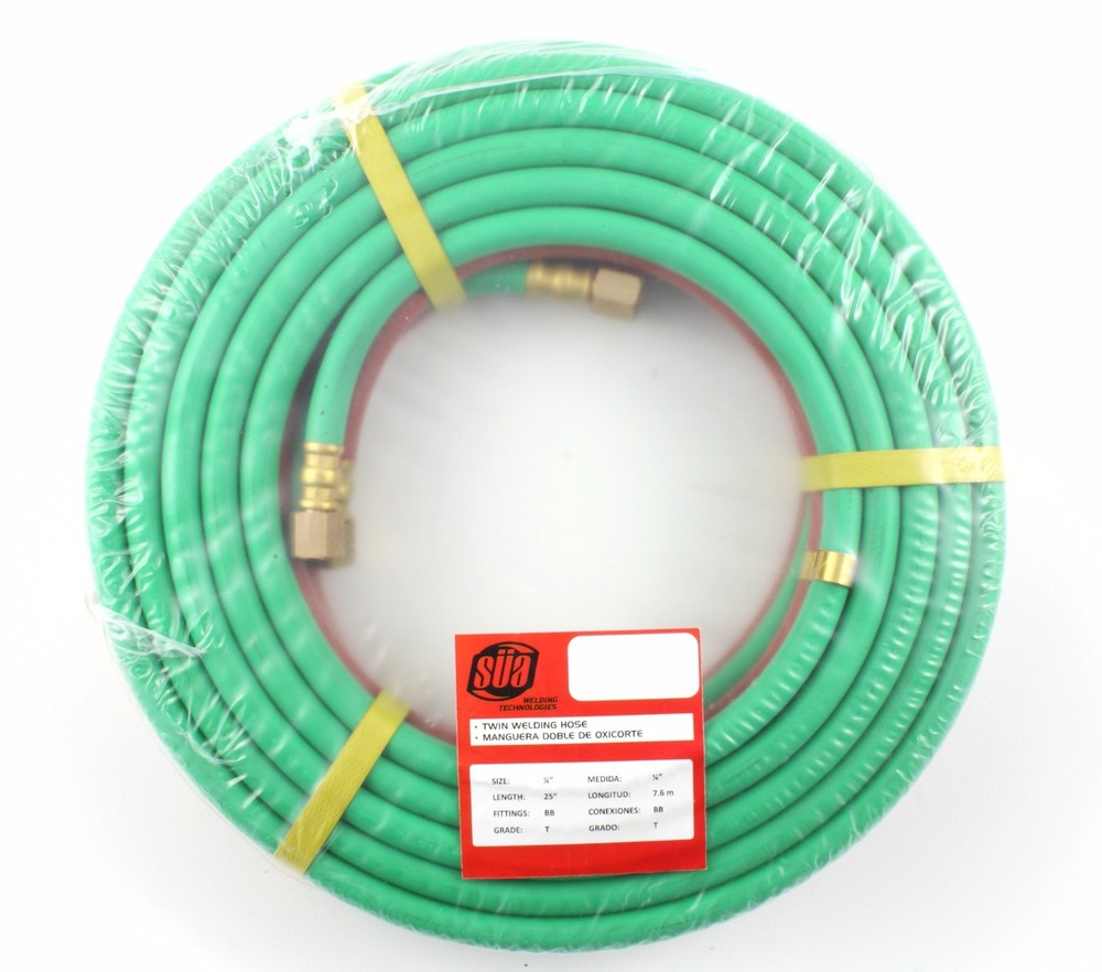 25 FEET Grade T 1/4″ OxyFuel Welding & Cutting Twin Hose with BB Fittings SÜA