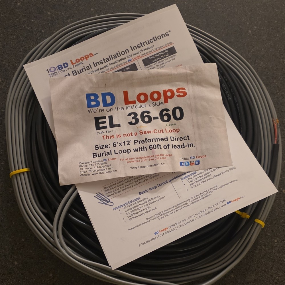 BD Loops EL 36-60 Direct Burial Preformed Loop Cable 6×12 w/60 ft Lead-In