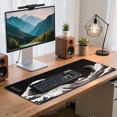 Mouse Pad Gaming – Desk Mat for Keyboard and 31.5L x 11.8W inches, Black Wave