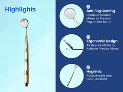 Dental Mirror Golden Set of 5 ARTMAN INSTRUMENTS