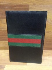 Authentic Vintage GUCCI Black Leather Notebook Address Book PLEASE READ DESCRIPT