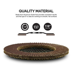 11107A 10 Pack Aluminum Oxide Flap Discs 4-1/2 for Angle Grinder, 60 Grit Flapp
