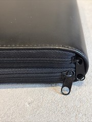 Vintage Enzo Baglioni Planner Binder Wallet With Pages Black Y2K Full Zip *READ*