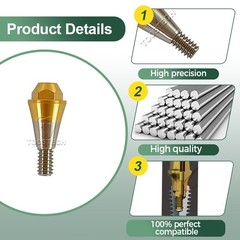 Straight multiunit abutment 0 degre made from grade 5 Eli titanium Fits Den-tium