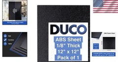 Durable 1/8″ ABS Plastic Sheet – 12″ x 12″ Heat Moldable for DIY and Industrial