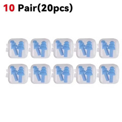 10 Pairs Reusable Silicone Ear Plugs Noise Reduction Sleep Swimming Set – NEW