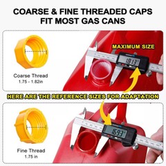 5x Replacement Gas Can Spout Nozzle Vent Kit for Plastic Gas Cans Old Style Cap