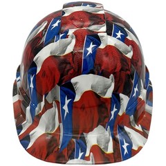 Texas Wavy Flag Hydro Dipped Cap Style Hard Hat with Ratchet Suspension