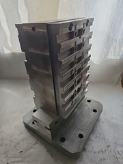 Aluminum CNC Tombstone Fixture 2-Sided w/ Sub Plates & Toe Clamps 15.25”