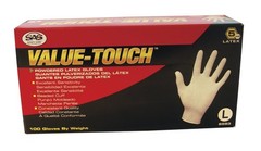 SAS Safety 6593 Value-Touch Disposable Latex 5 Mil Gloves, Large, 100 Gloves