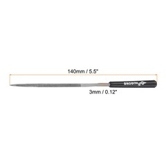 10Pcs Second Cut Steel Triangular Needle File Plastic Handle 3mm x 140mm