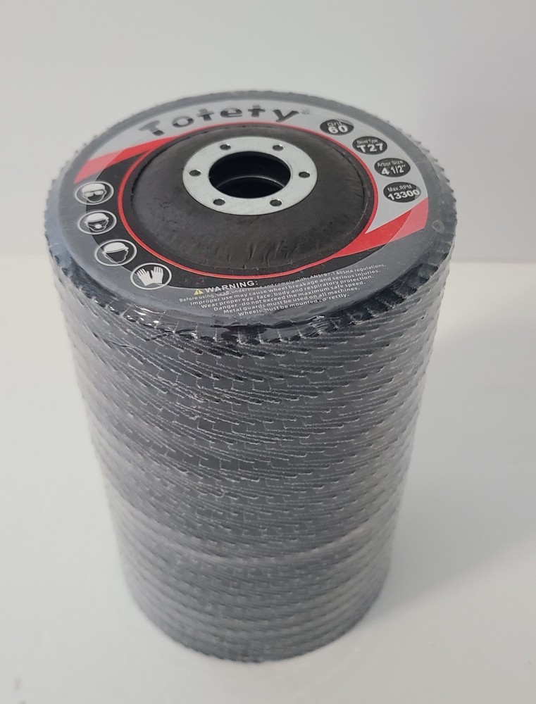 Totety 60 Grit T27 Bevel 4-1/2 Rpm 13300 Grinding Disc (21 Pack)