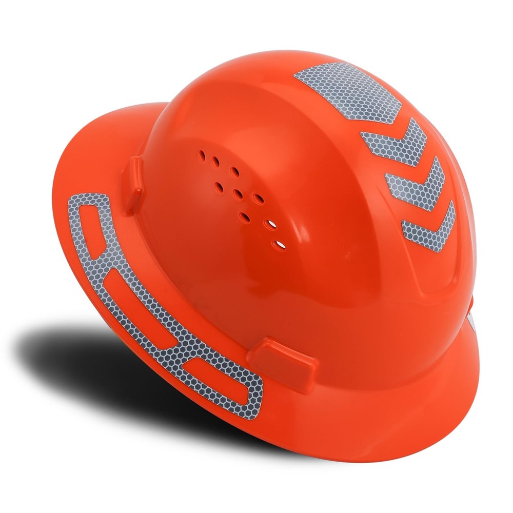 Full Brim Hard Hat Safety Helmet Vented ANSI Z89.1 Approved OSHA Hard Hats Const