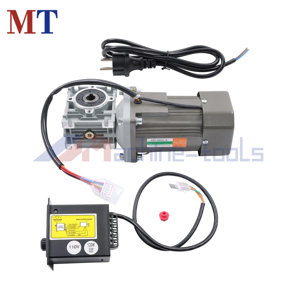 AC Gear Motor 120W 110V 18RPM 80K Ratio Worm Drive Speed Control CW/CCW 14mm