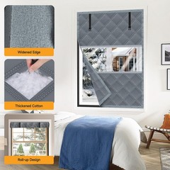 Winter Visible Insulated Window Curtain 47″x63″, Oxford Cloth Thermal Insulat…