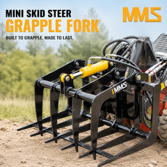 Root Grapple Bucket Attachment for Mini Skid Steer Loader Hollow Log Grapple