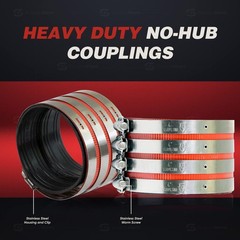 Supply Giant 37622CS No-Hub Coupling Heavy Duty Colored Shield, 4 inch, Red