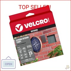 VELCRO Brand Outdoor Wide Heavy Duty Strips | 6″ x 4″ Pk of 3 | Holds 15 lbs | T