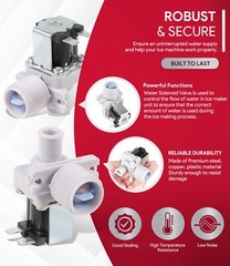 Water Valve for Hoshizaki Ice 3U0111-01, J248-030, 120V 60HZ with Mounting Nuts