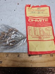 OHMITE CARBON FILM RESISTORS 15K OHMS 1/2 W 5% (100PCS) NIB