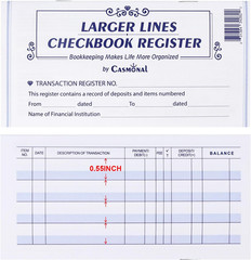 Larger Lines 20 Pack Checkbook Register, Check Registers for Personal Use, Bl…