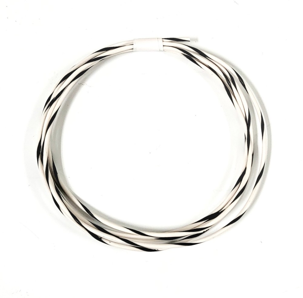 25 FEET AUTOMOTIVE WIRE 18 AWG HIGH TEMP TXL WIRE WHITE WITH BLACK STRIPE