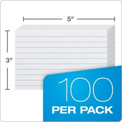 Oxford Heavyweight Ruled Index Cards 3 x 5 White 100 Per Pack 63500