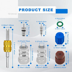 R12 to R134A Conversion Kit, AC Retrofit Fitting Adapter Kit,R12 R22 to R134A Hi