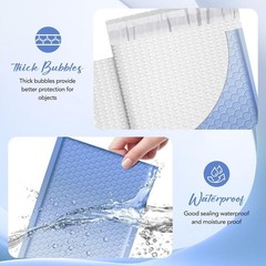 Lightweight Gradient Blue Bubble Mailers 100 Pack – Reliable Self-Seal Packaging