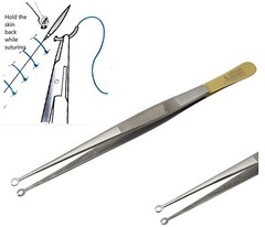Corn Suturing Tweezers Straight Set of 3 ARTMAN BRAND
