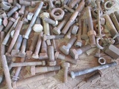 Huge Antique Lot of Various Size Hex Head Screw Bolts Nuts 32 Pounds Shd10