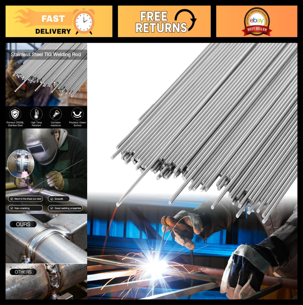 1 LB Stainless Steel TIG Welding Rods ER308L, 1/16″ x 16″, Low Splatter, Corrosi