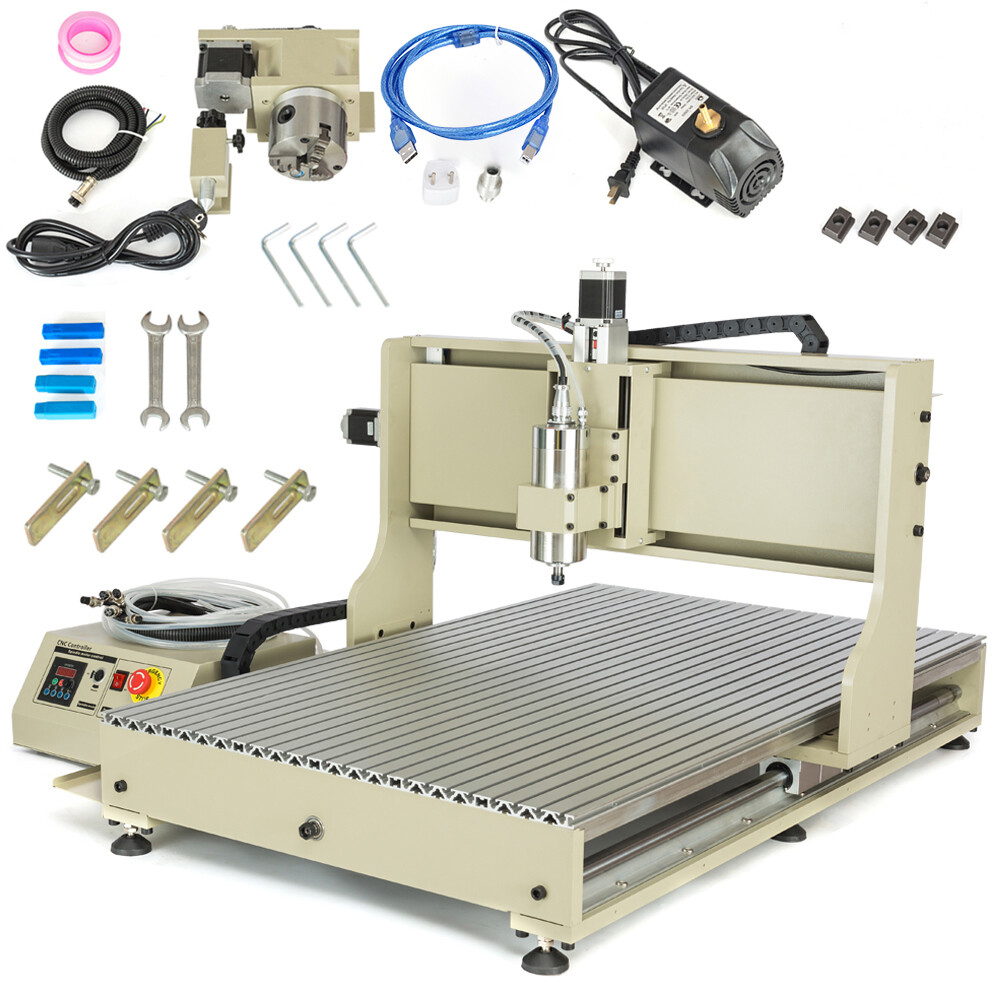USB 4 Axis CNC 6090 Router Engraver VFD 3D Engraving Milling Machine Drill 2200W