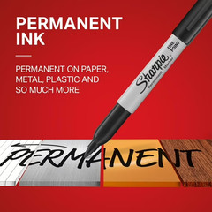Sharpie Permanent Markers, Fine Point, Black, 2 Count