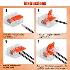 90Pcs For Wago 221 Lever Nuts Compact Splicing Wire Connectors – 2/3/5 Terminal