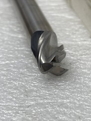 1/2” Hanita Carbide End Mill, 3 Flute, Extra Length, 6” OAL, .090” Radius, Neck