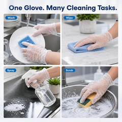 Forpro Disposable Vinyl Gloves, Industrial Grade, Powder & Latex Free, Non-Steri