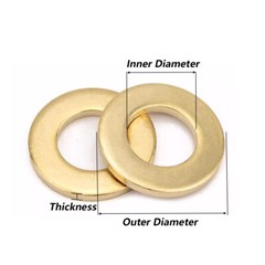 M2 M2.5 M3 M4 M5 M6 M8 M10 M12 M14 M16 M18 M20 M22 M24 Form A Flat Washers Brass