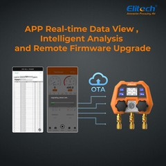 Elitech Digital Manifold Gauge App Control AC Pressure Gauges, ARTEMIS DMG-4B