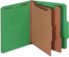 Universal 10302 Pressboard Classification Folders, Letter, Green